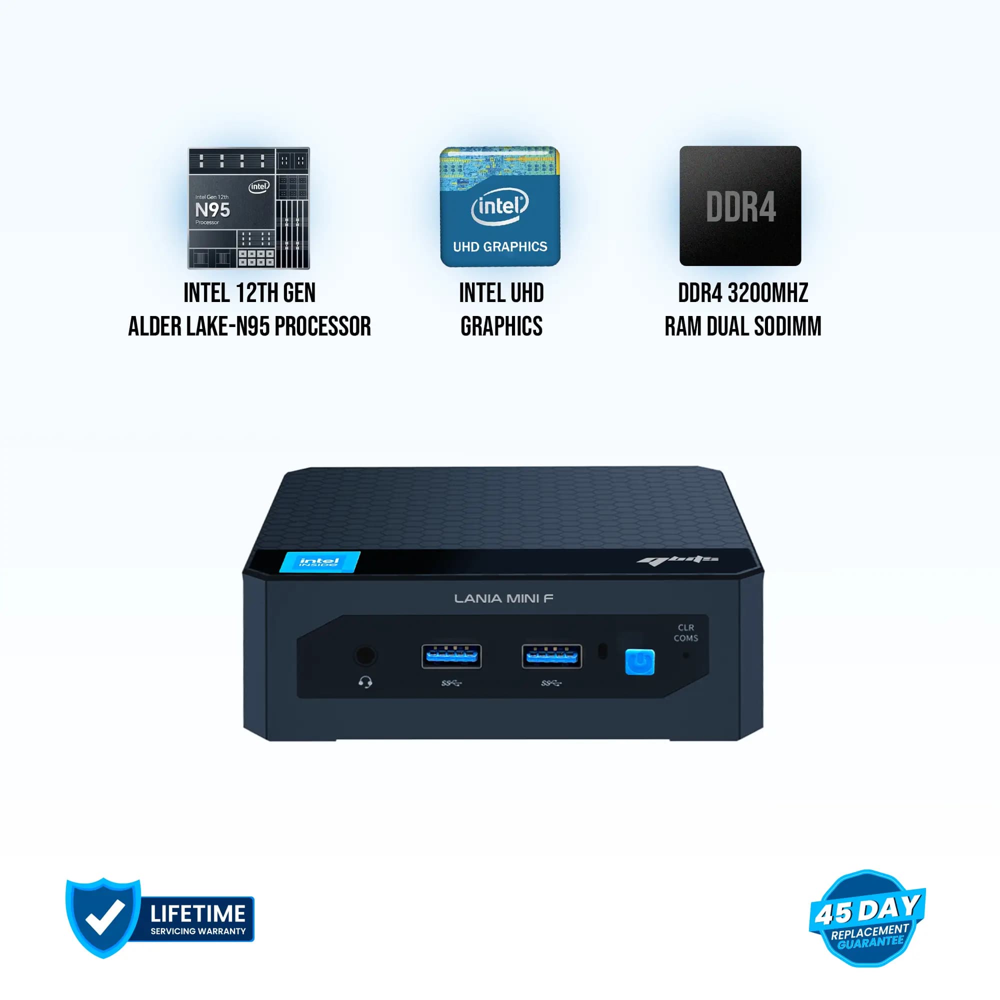 Lania Mini F Intel N95 Mini PC 8GB RAM 256GB NVMe SSD | QBITS