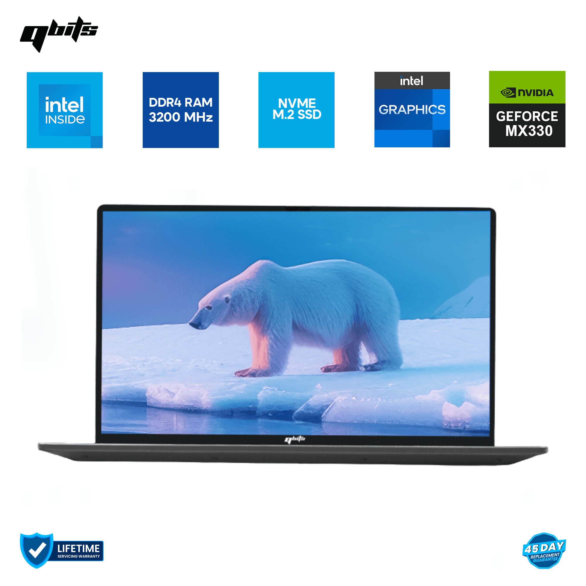 Qbits Alpha N95 MX Budget Laptop with 8GB RAM 256GB NVMe SSD | QBITS