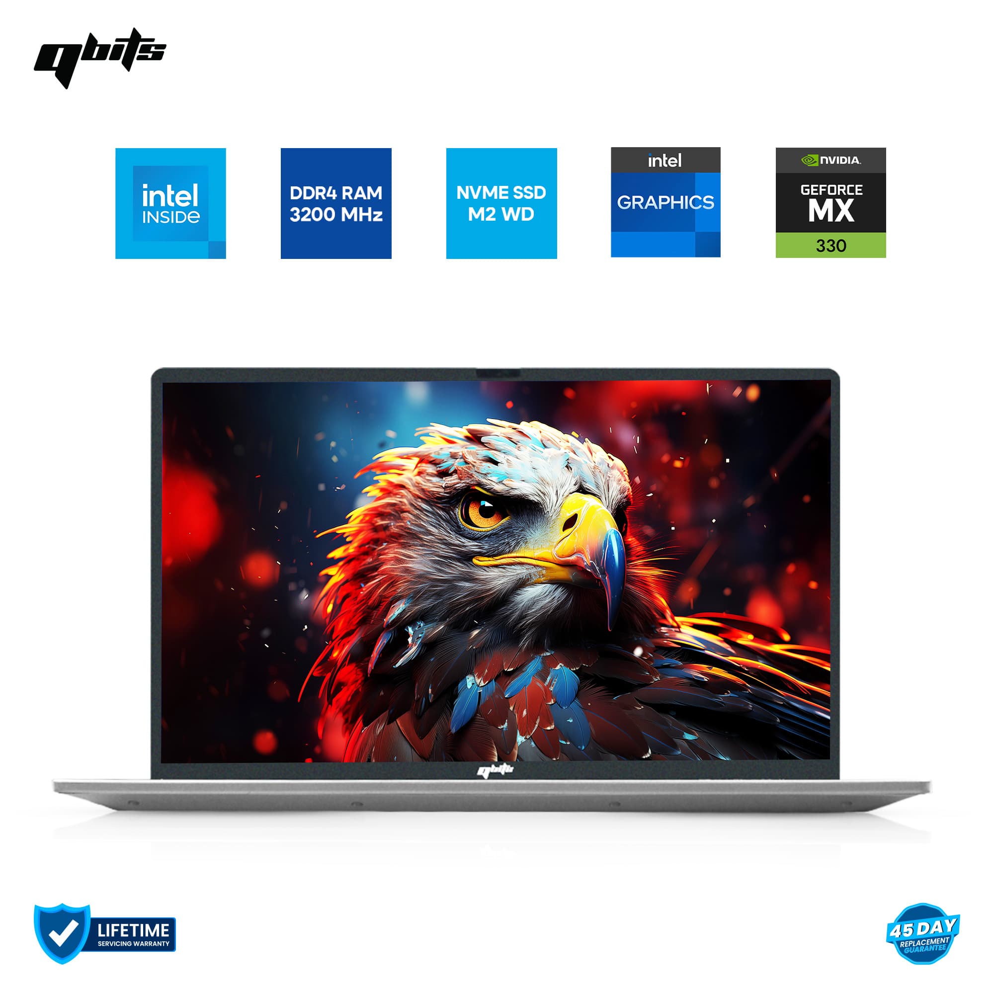 Qbits Alpha N95 MX Budget Laptop with 8GB RAM 256GB NVMe SSD | QBITS